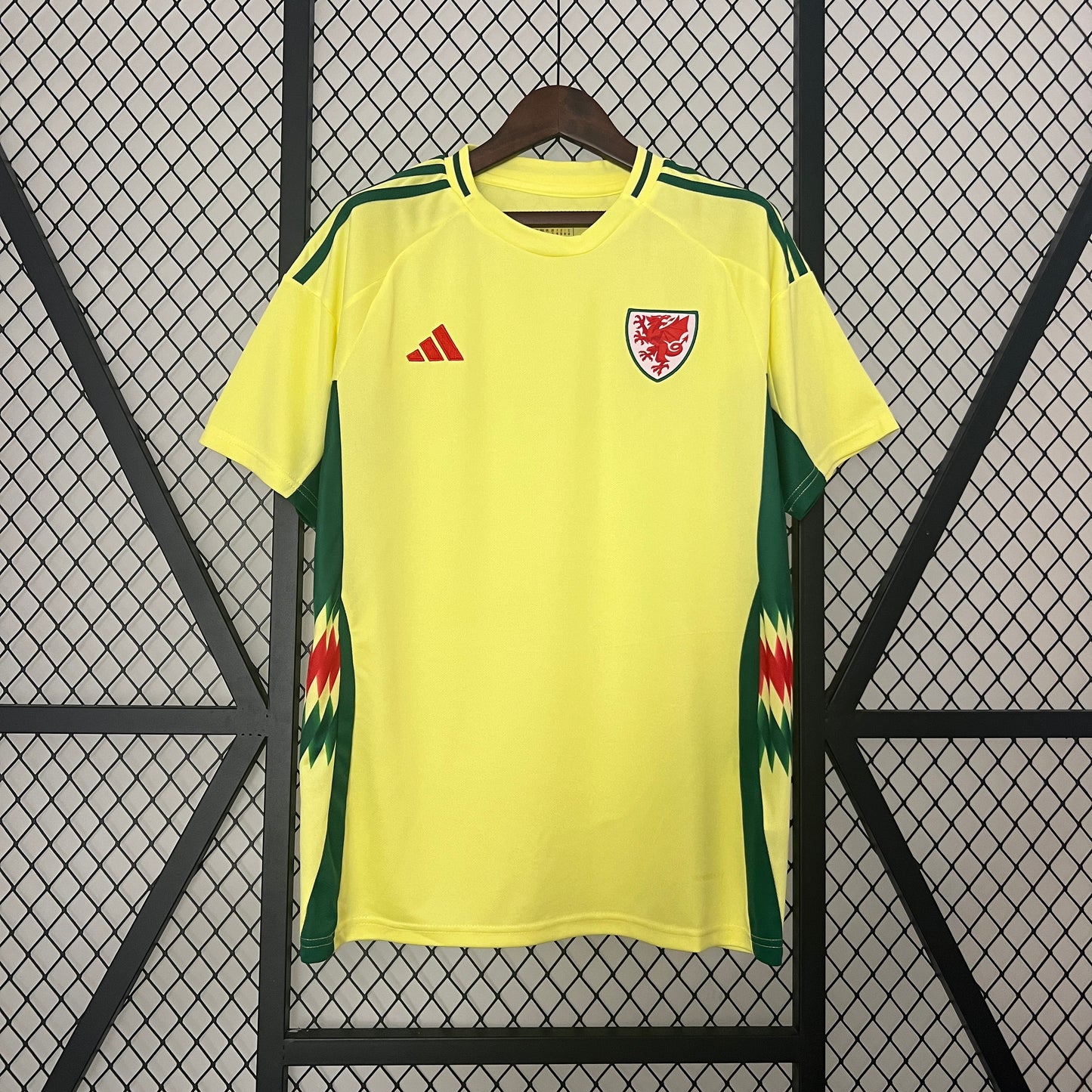 2024 Wales away yellow soccer jersey