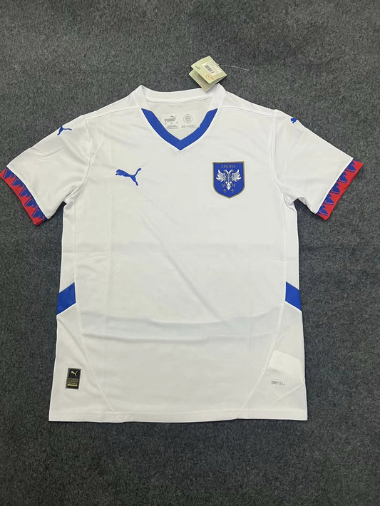 24-25 Serbia away white soccer jersey