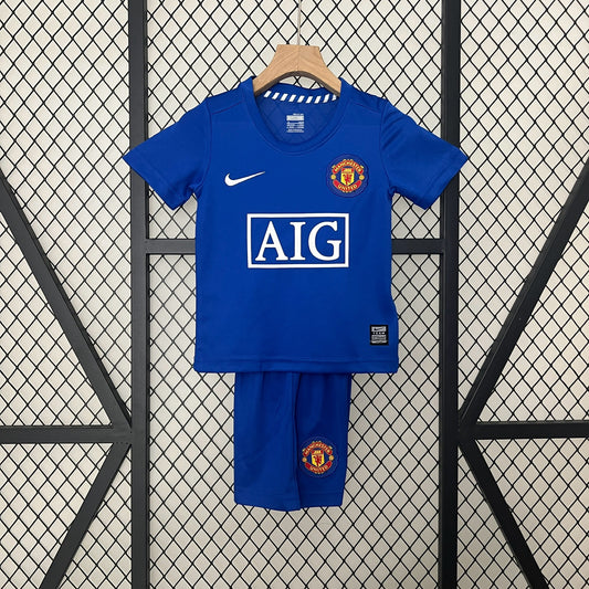 08-09 MNU third away blue retro kid kit