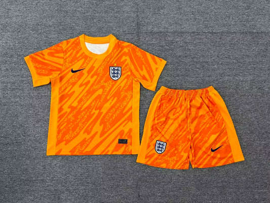 2024 England orange goalkeeper kid kit